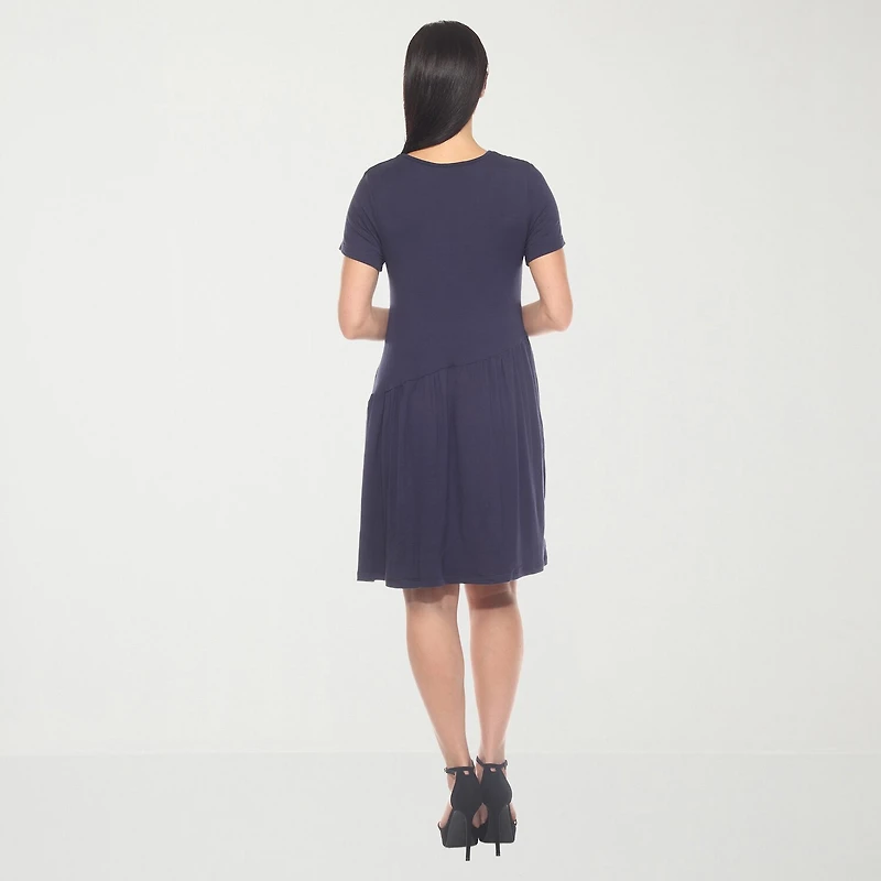 White Mark Womens Short Sleeve Swing Dresses