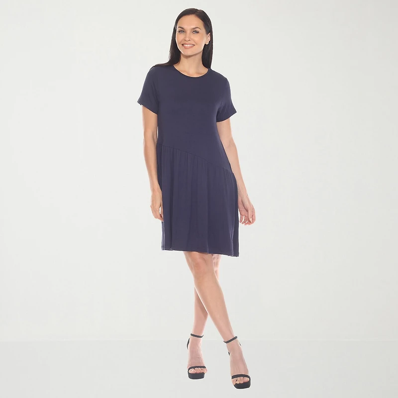 White Mark Womens Short Sleeve Swing Dresses