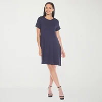 White Mark Womens Short Sleeve Swing Dresses