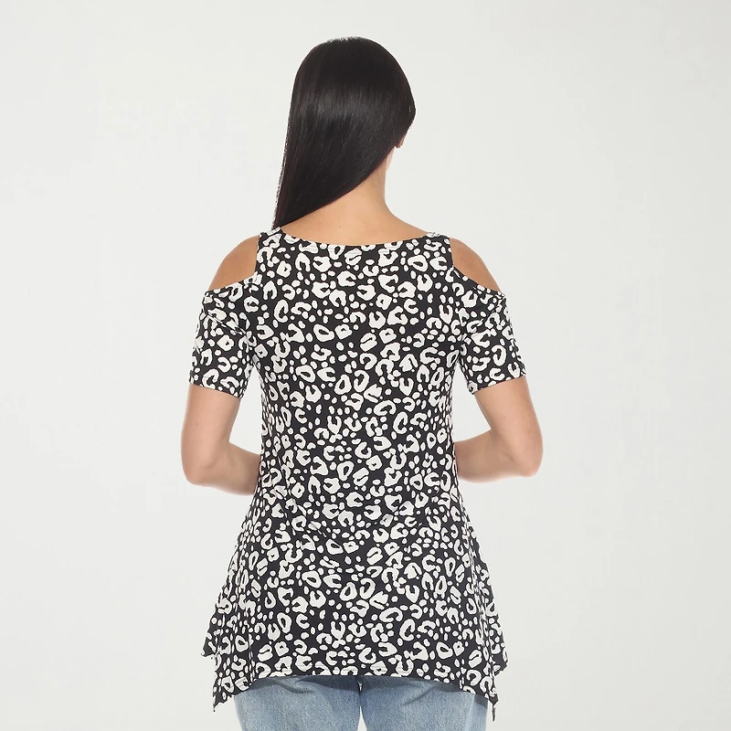 White Mark Womens Scoop Neck Short Sleeve Tunic Top