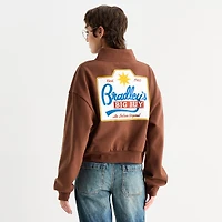 Womens Juniors High Neck Long Sleeve Stranger Things Quarter-Zip Pullover