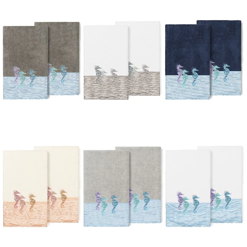 Linum Home Textiles Sofia 2-pc. Embellished Animal Bath Towel