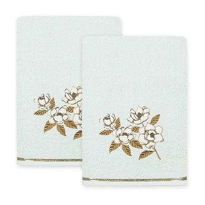 Linum Home Textiles Maggie 2-pc. Embellished Floral Bath Towel