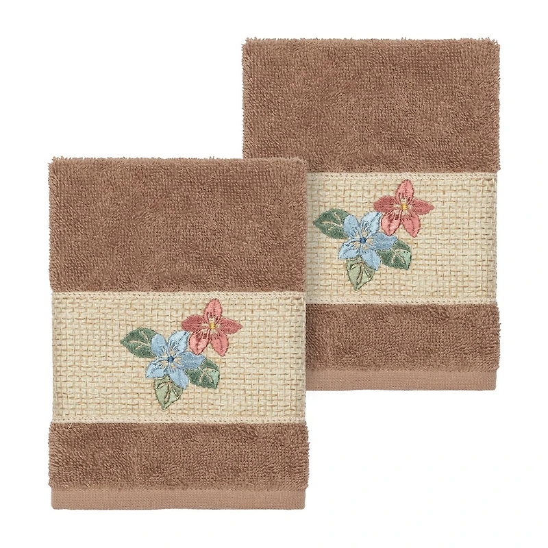 Linum Home Textiles Caroline 2-pc. Embellished Washcloth