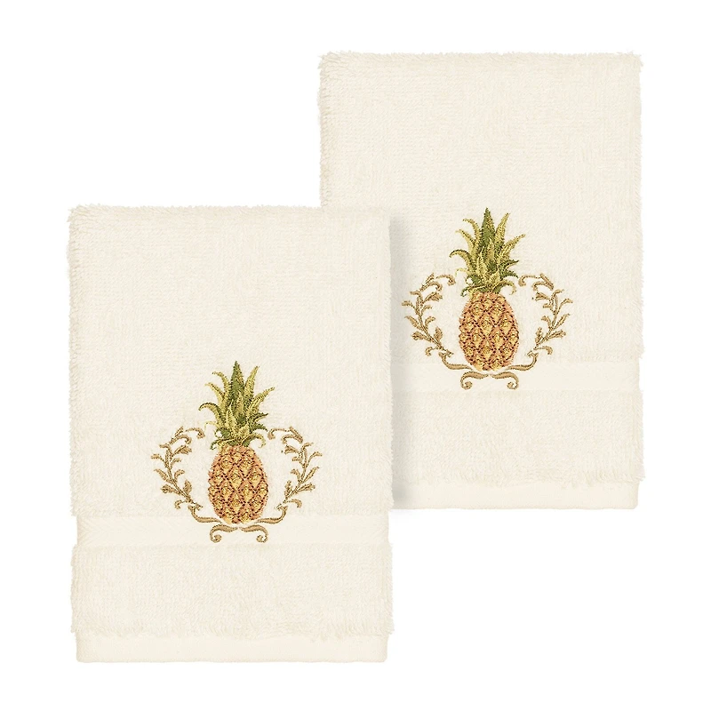 Linum Home Textiles Welcome 2-pc. Embellished Washcloth