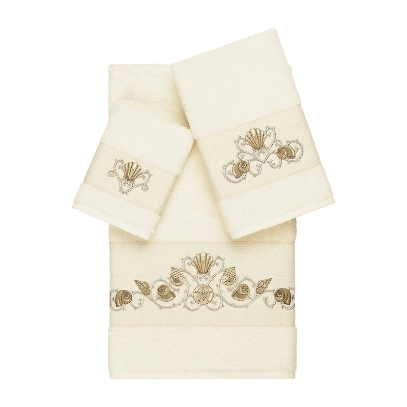 Linum Home Textiles Bella Embellished 3-pc. Bath Towel Set