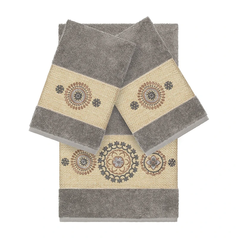 Linum Home Textiles Isabelle Embellished 3-pc. Bath Towel Set