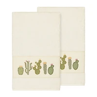 Linum Home Textiles Mila 2-pc. Embellished Floral Bath Towel