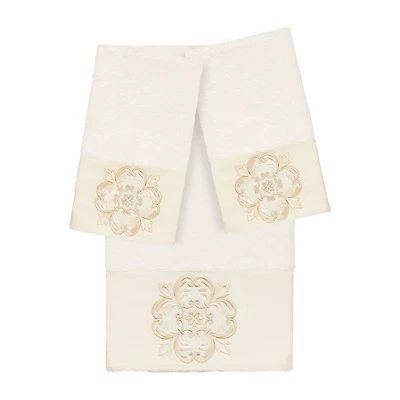 Linum Home Textiles Alyssa Embellished 3-pc. Bath Towel Set