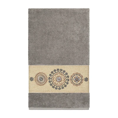 Linum Home Textiles Isabelle Embellished Geometric Bath Towel