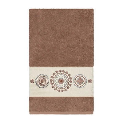 Linum Home Textiles Isabelle Embellished Geometric Bath Towel
