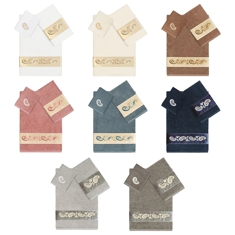 Linum Home Textiles Mackenzie Embellished 3-pc. Bath Towel Set