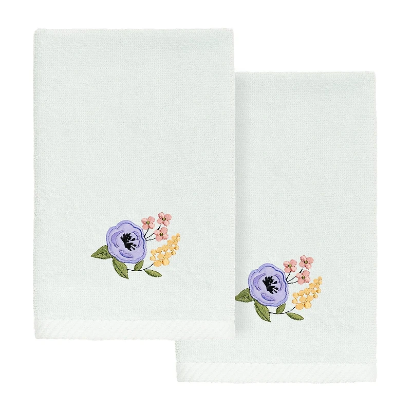 Linum Home Textiles Verano 2-pc. Embellished Fingertip Towel