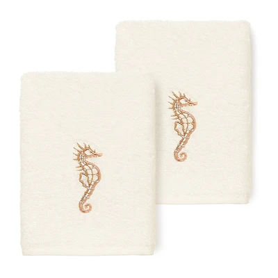 Linum Home Textiles Sofia 2-pc. Embellished Washcloth