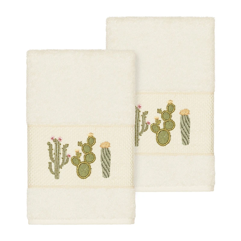 Linum Home Textiles Mila 2-pc. Embellished Hand Towel