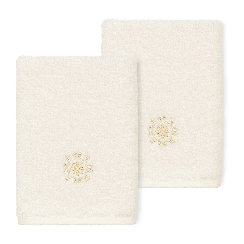 Linum Home Textiles Alyssa 2-pc. Embellished Washcloth