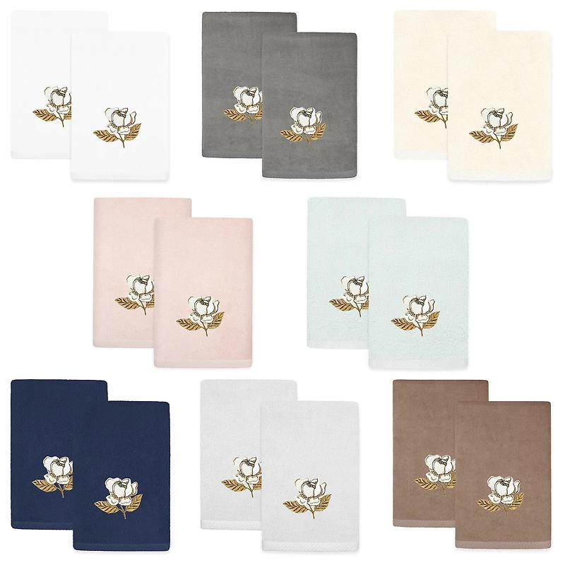 Linum Home Textiles Maggie 2-pc. Embellished Fingertip Towel