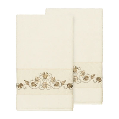 Linum Home Textiles Bella 2-pc. Embellished Bath Towel
