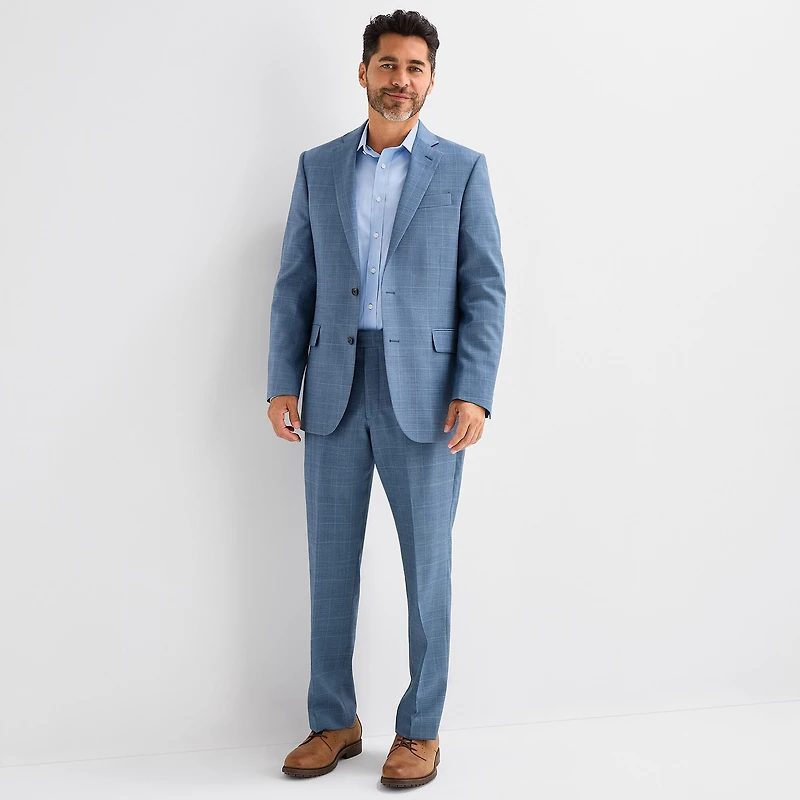 Stafford Coolmax All Season Ecomade Mens Classic Fit Plaid Suit Jacket