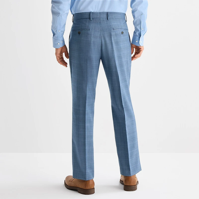 Stafford Coolmax All Season Ecomade Mens Classic Fit Plaid Flat Front Suit Pant