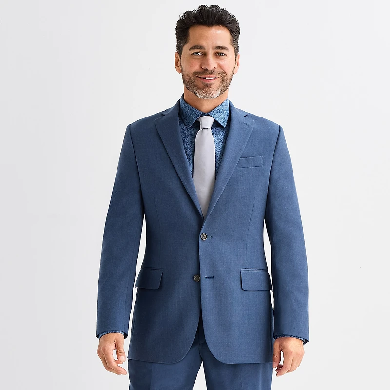Stafford Coolmax All Season Ecomade Birdseye Signature Mens Stretch Fabric Classic Fit Suit Jacket