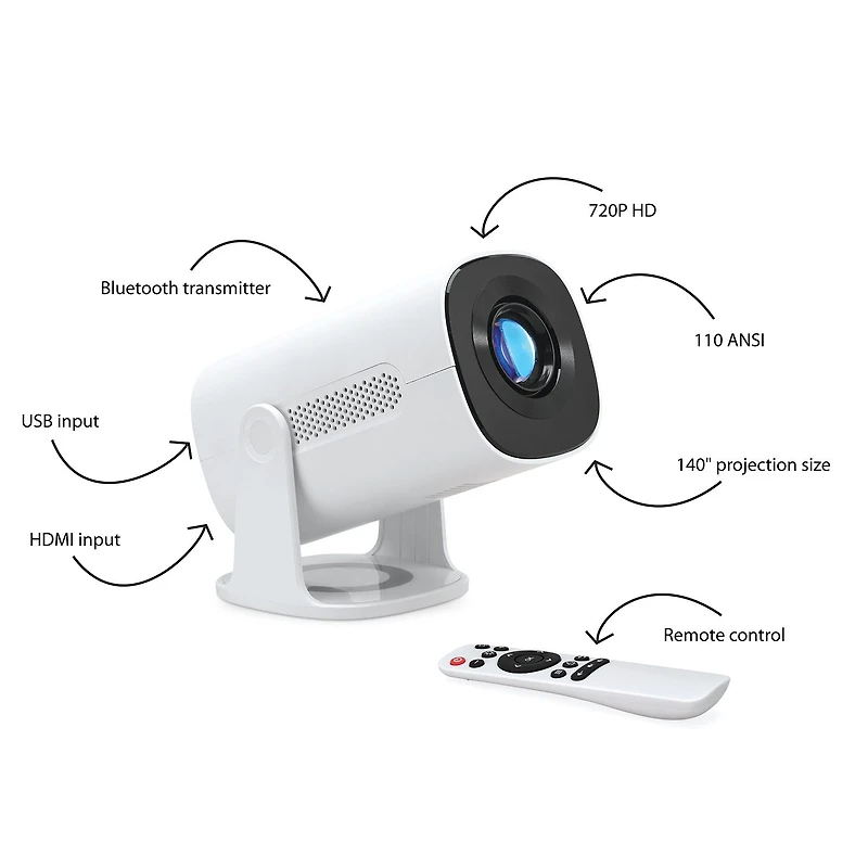 GPX 720p Projector and Screen Bundle
