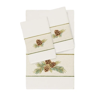 Linum Home Textiles Pierre Embellished 3-pc. Bath Towel Set