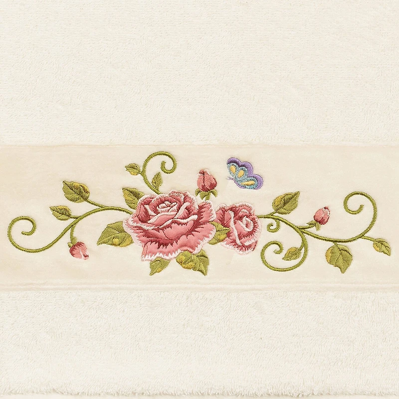 Linum Home Textiles Rebecca Embellished Floral Bath Towel
