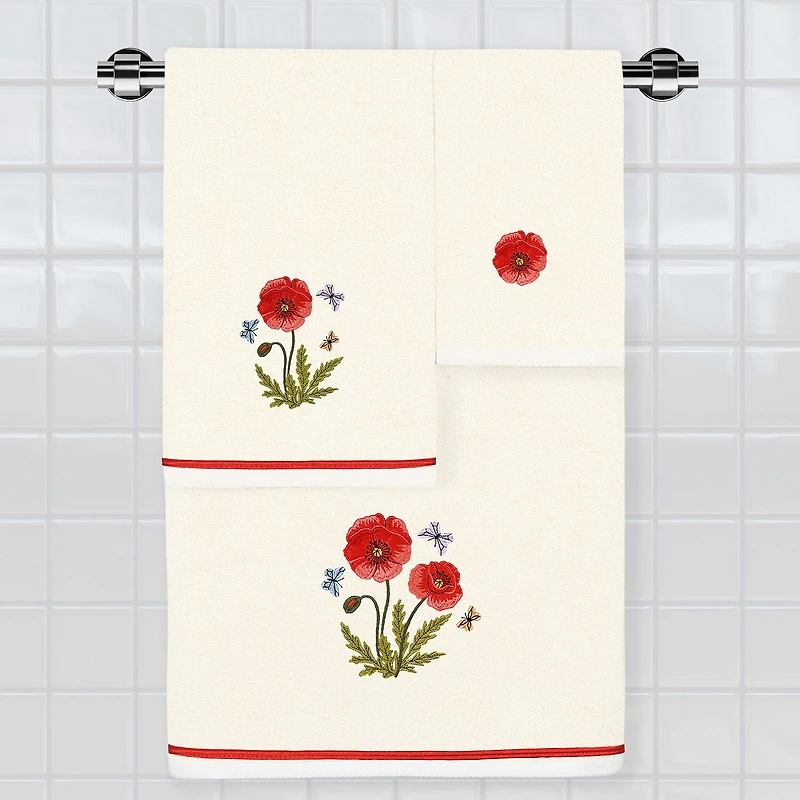 Linum Home Textiles Polly 2-pc. Embellished Floral Bath Towel