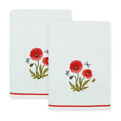 Linum Home Textiles Polly 2-pc. Embellished Floral Bath Towel