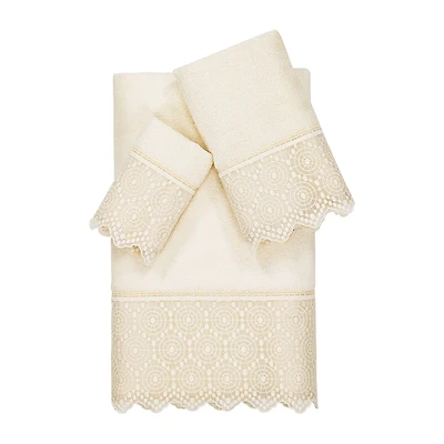 Linum Home Textiles Arian Embellished 3-pc. Bath Towel Set