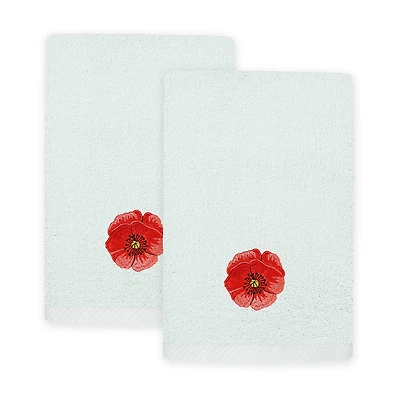 Linum Home Textiles Polly 2-pc. Embellished Fingertip Towel