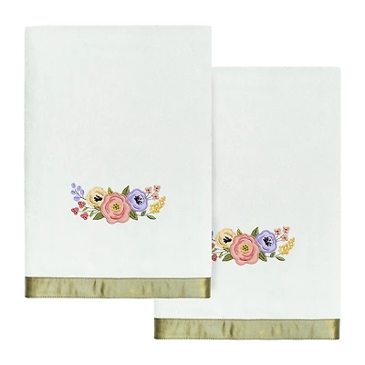 Linum Home Textiles Verano Embellished 2-pc. Floral Bath Towel
