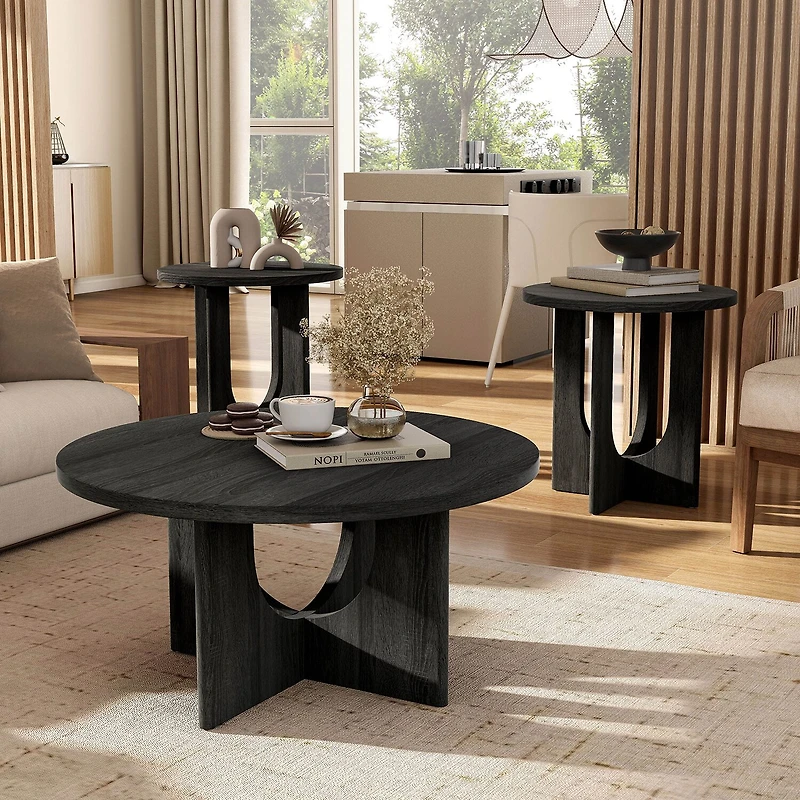 Furniture Of America Calsen Easy Setup Coffee Table Set
