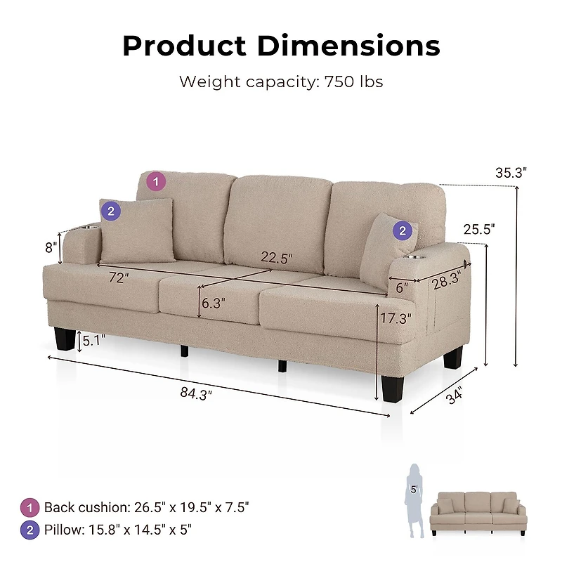 Furniture Of America Colby Upholstered Sofa