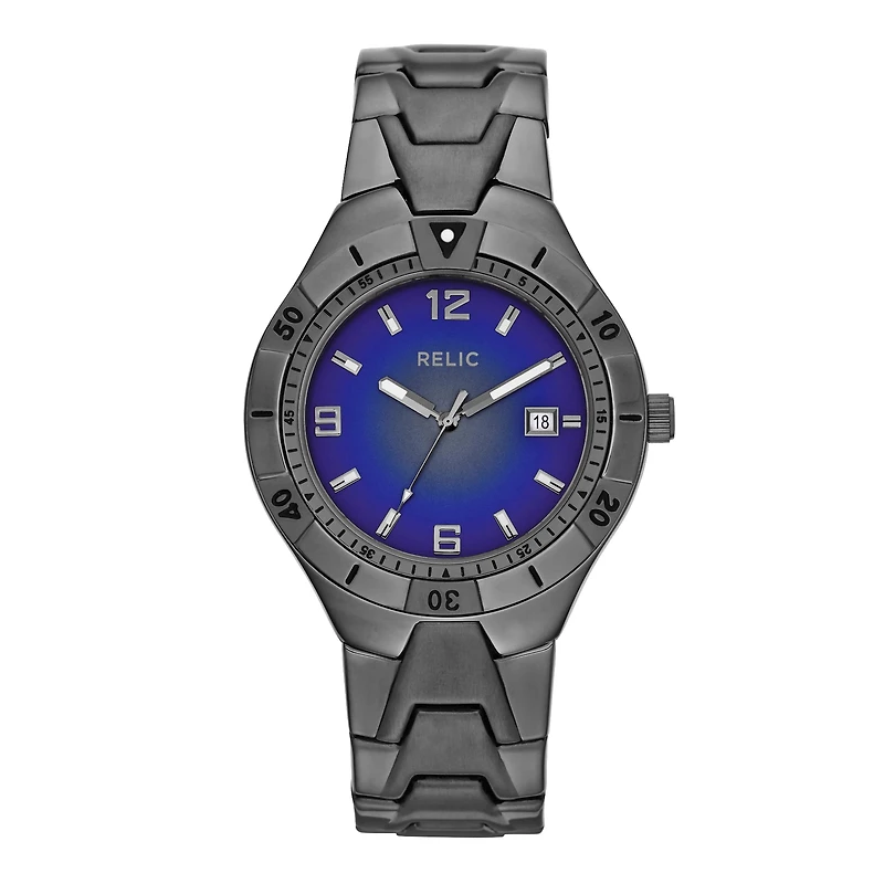 Relic® Vince Mens Gunmetal Degrade Dial Bracelet Watch ZR12056