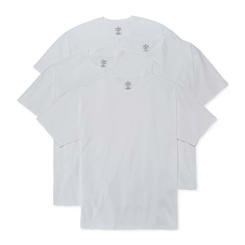 Stafford Heavyweight Mens 4 Pack Short Sleeve Crew Neck T-Shirt Tall