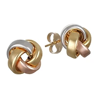 Made in Italy 14K Tri-Color Gold 10.5mm Knot Stud Earrings