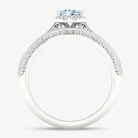 Modern Bride Gemstone Womens 1/2 CT. T.W. Genuine Pink Morganite 10K Gold Pear Halo Bridal Set