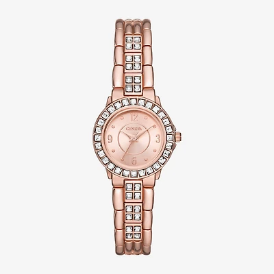 Geneva Womens Crystal Accent Rose Goldtone Bracelet Watch Fmdjm285