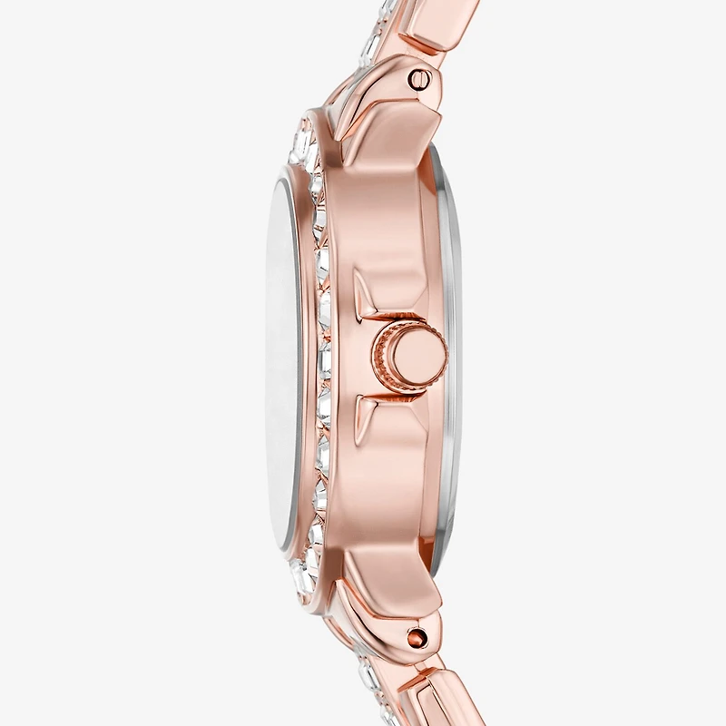 Geneva Womens Crystal Accent Rose Goldtone Bracelet Watch Fmdjm285