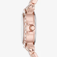 Geneva Womens Crystal Accent Rose Goldtone Bracelet Watch Fmdjm285