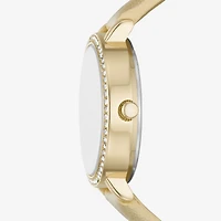 Christmas Sets Womens Crystal Accent Gold Tone 4-pc. Watch Boxed Set Fmdjps202