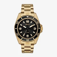 Relic By Fossil Mens Gold Tone Stainless Steel Bracelet Watch Zr12668