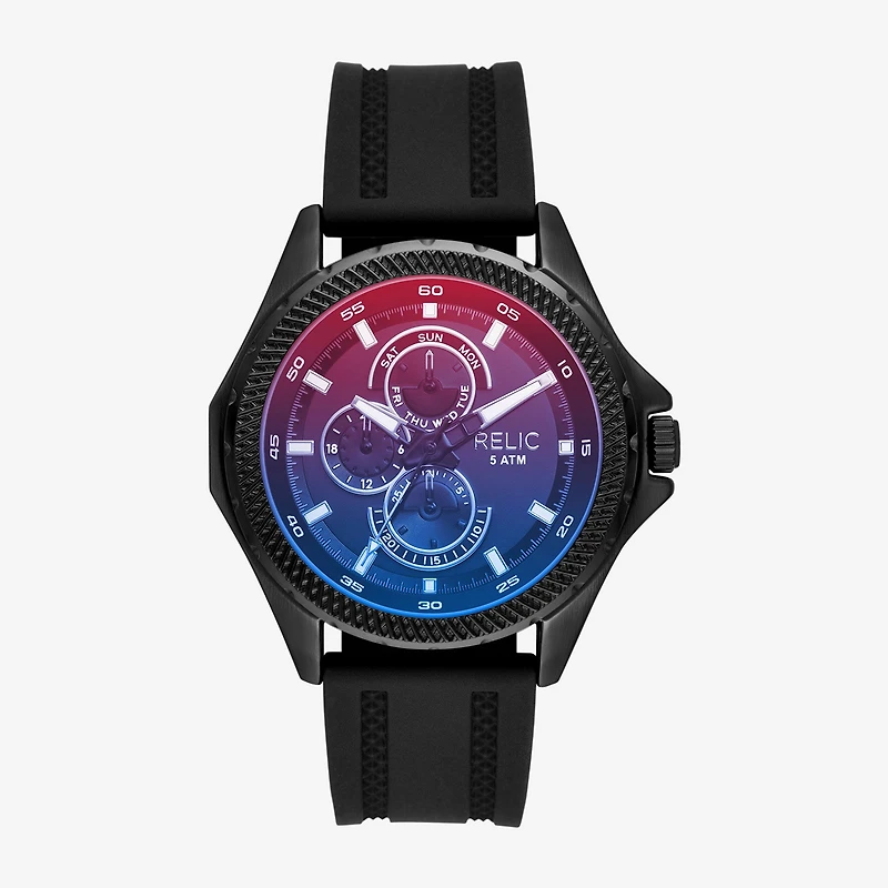 Relic By Fossil Mens Black Strap Watch Zr16028