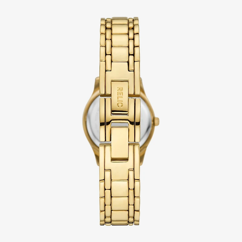 Relic By Fossil Womens Gold Tone Bracelet Watch Zr34651