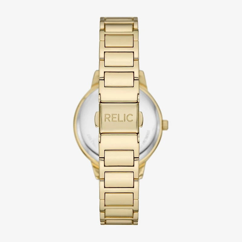 Relic By Fossil Womens Gold Tone Bracelet Watch Zr97011
