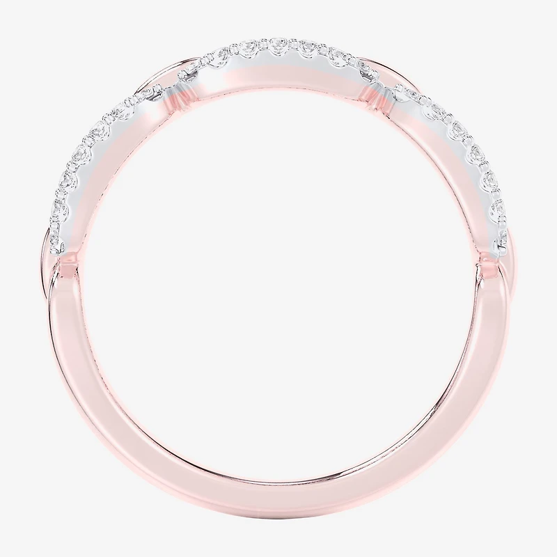 G-H / Si1-Si2) Womens 1/4 CT. T.W. Lab Grown White Diamond 10K Gold Cocktail Ring