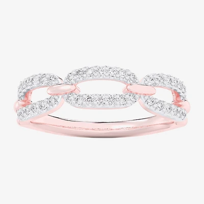 G-H / Si1-Si2) Womens 1/4 CT. T.W. Lab Grown White Diamond 10K Gold Cocktail Ring