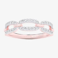 G-H / Si1-Si2) Womens 1/4 CT. T.W. Lab Grown White Diamond 10K Gold Cocktail Ring